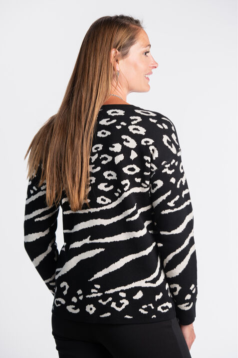 Reversible Animal Print Sweater , Black, original