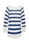 Striped Sweater with Crew Neck , Blue, original image number 3