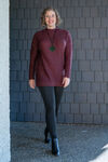 Mockneck Sweater Tunic, Burgundy, original image number 2