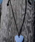 Handcrafted Resin Large Heart Pendant, Blue, original image number 0