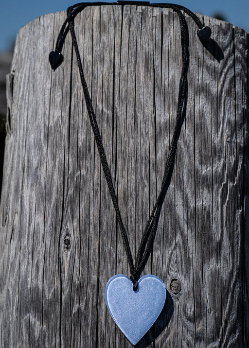 Handcrafted Resin Large Heart Pendant, Blue, original