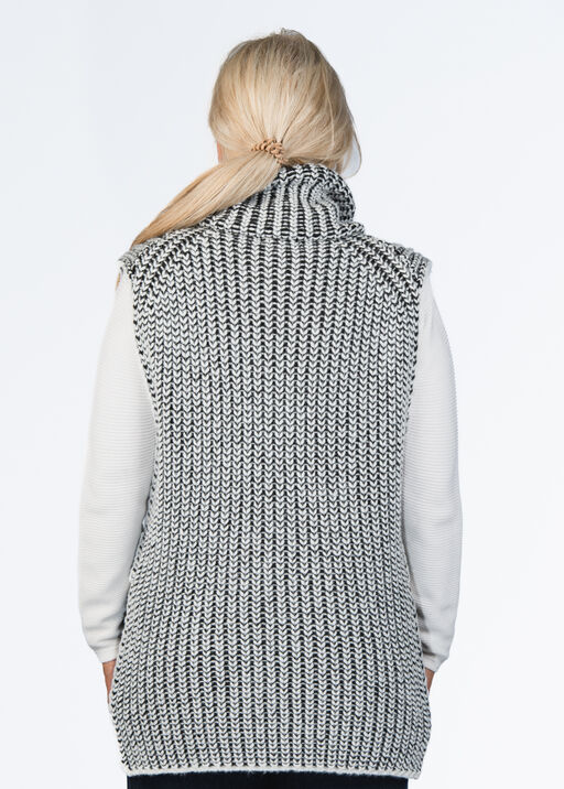 Turtleneck Sweater Vest  , Black, original