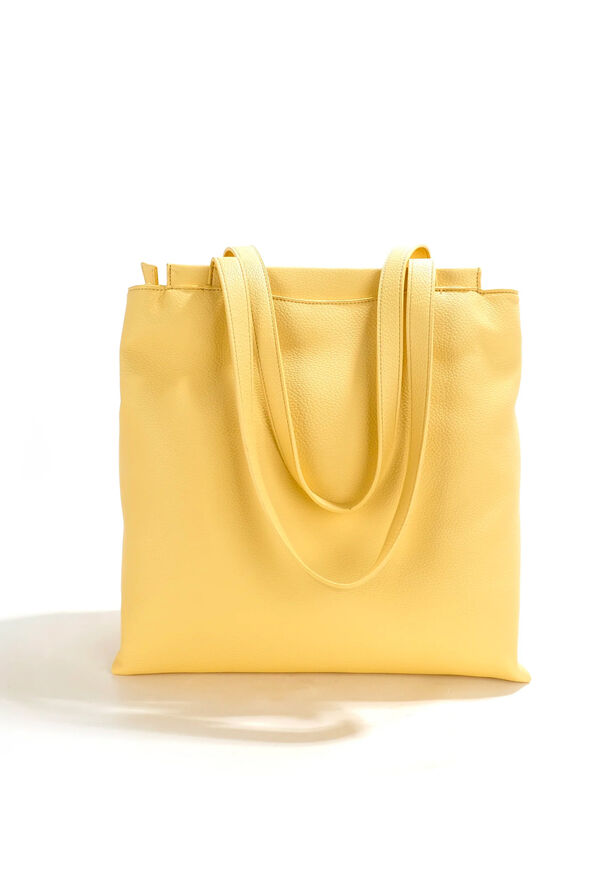 Vegan Leather Double Duty Tote, Yellow, original image number 2