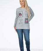 Red Heels Sweater, Grey, original image number 2