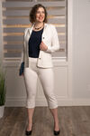 Long Sleeve Fitted Blazer, Off White, original image number 3
