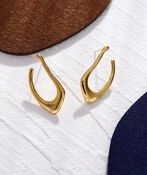 TARAJI Abstract Shaped Hoop Earrings, Gold, original image number 1