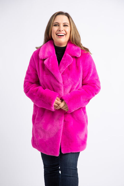 Faux Fur Coat , Pink, original