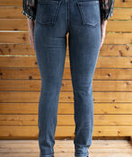 Slim-Leg Regular-Waist Embroidered-Studded Jeans, Denim, original image number 2