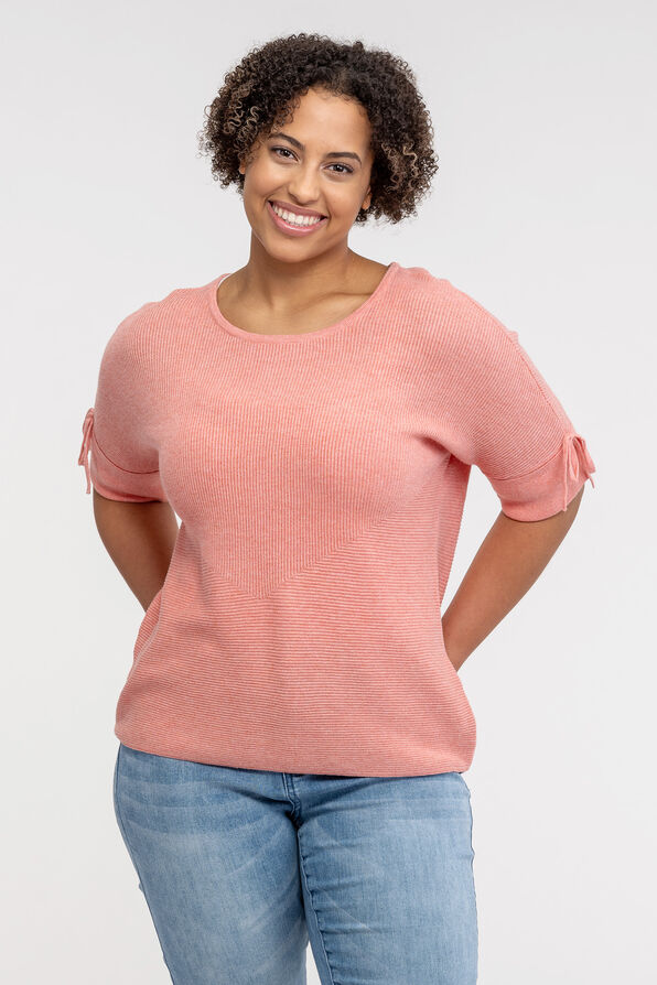 Dolman Short Sleeve Sweater, Coral, original image number 1