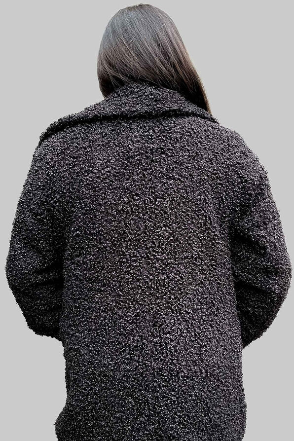 Luxe Reversible Sherpa Coat, Black, original image number 5