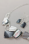 Stacked Necklace and Earrings Set, Grey, original image number 1