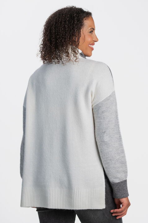 Cowl Neck Color Block Sweater , Charcoal, original