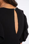 Double Cotton Gauze Flutter Dress, Black, original image number 3