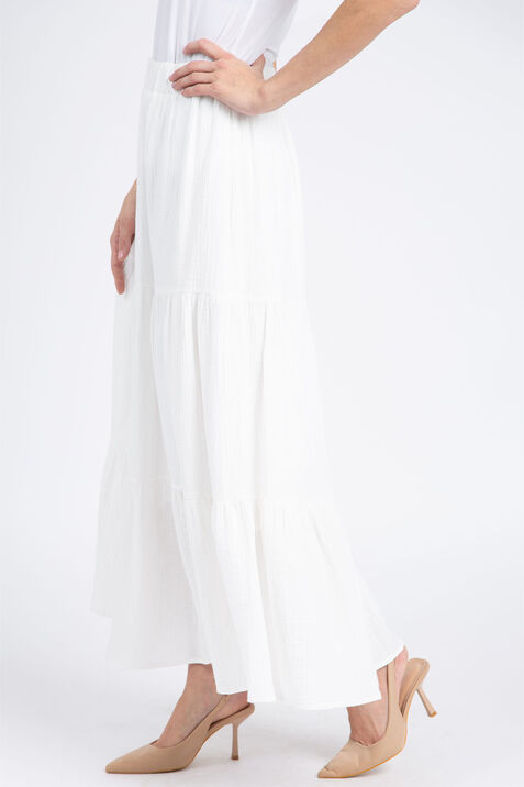 Cotton Gauze Tiered Maxi Skirt, White, original