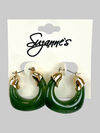 Emerald Hoop Earrings, Green, original image number 0