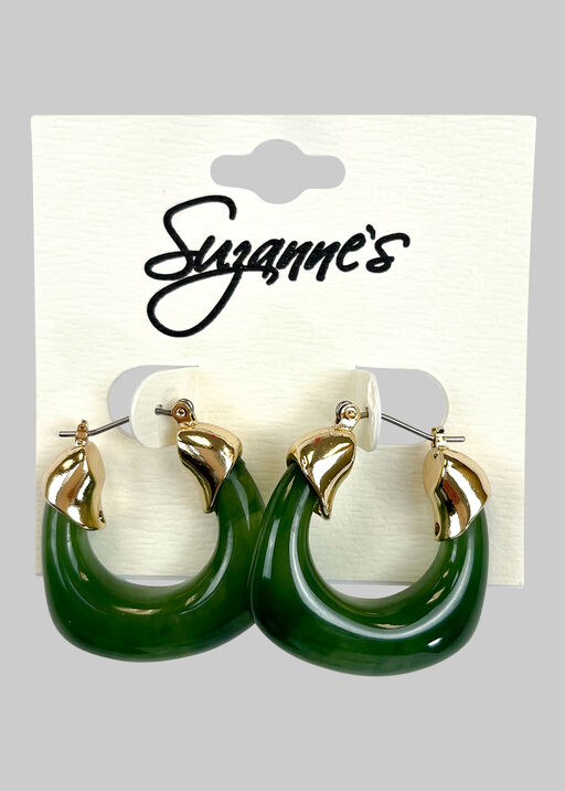 Emerald Hoop Earrings, Green, original