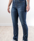 Slim-Leg Regular-Rise Elastic Jeans, Denim, original image number 1