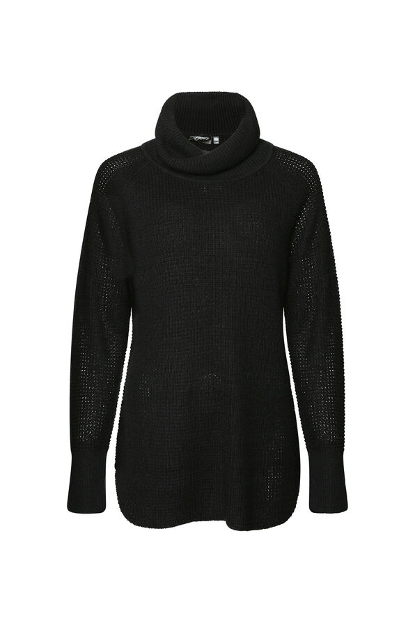 Lilith Waffle Knit Sweater, Black, original image number 0