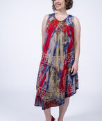Sleeveless Midi Tie-Dye Dress, , original image number 3