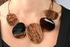 Brownish Marble Necklace Jewelry Set, Brown, original image number 2