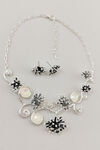 Brilliant Bursts Necklace and Earrings Set, Silver, original image number 0