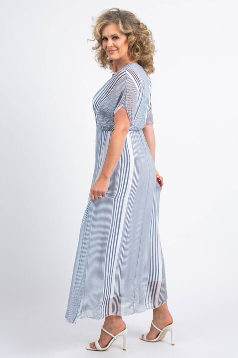 Short Sleeve Sheer Maxi Dress, Blue, original