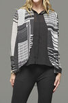 Mixed Striped Long Sleeve Blouse, Black, original image number 2