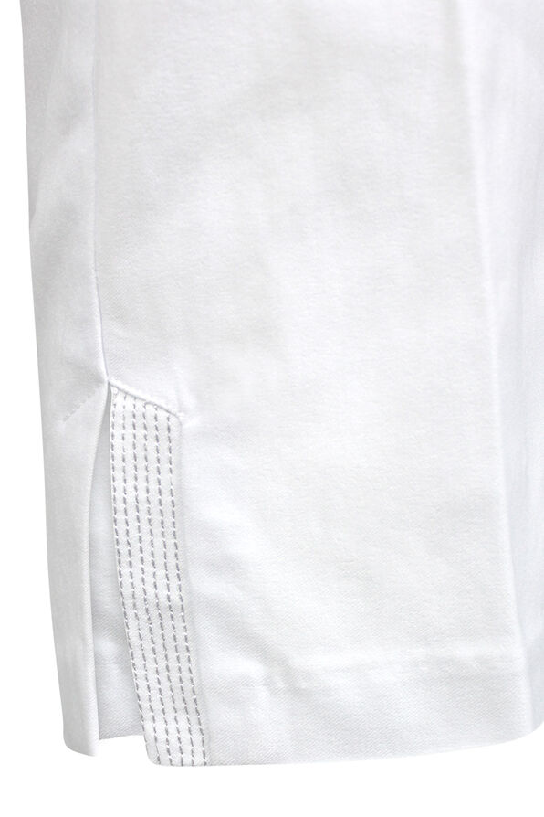 Tummy Control Capri Pant with Metallic Stripes, White, original image number 2