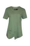 Asymmetrical Cross-Over T-Shirt, Green, original image number 0