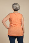 Embroidered Style Sleeveless, Orange, original image number 1