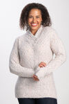 Long Sleeve V-Neck Sweater , Beige, original image number 0
