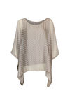 Silk Polka Dot Blouse with Short Sleeves, Taupe, original image number 0