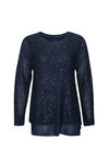 Sequins Dusted Sweater with Chiffon Underlay, , original image number 1