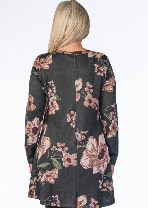 Floral Blush Pocket Shirt, Black, original