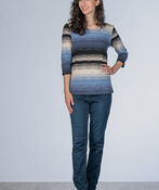 Stripe Knit Shirt, Blue, original image number 2