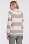 Striped Raglan Sweatshirt Tee, Beige, original image number 1