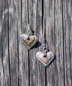 Hammered Heart Dangle Earrings, Multi, original image number 0