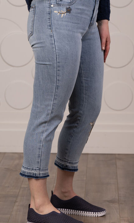 Embellished High Waist Cropped Jeans, Denim, original