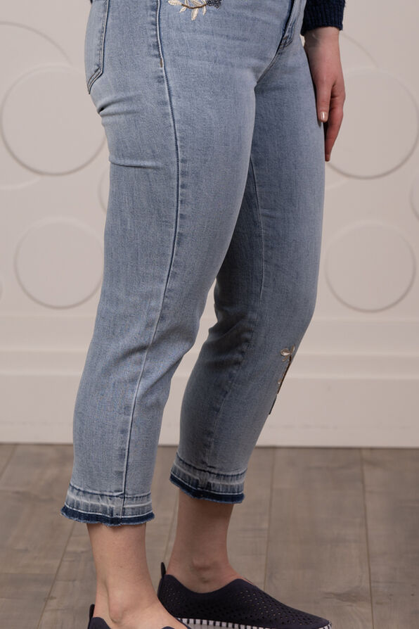 Embellished High Waist Cropped Jeans, Denim, original image number 1
