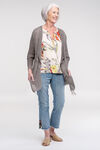 Floral with Bird Print Top with Roll Tab Sleeves , Multi, original image number 1