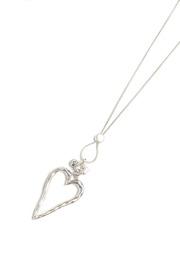 Heart Necklace Set, Silver, original image number 0