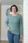 Raglan Shoulder-Buttons Autumn Sweater, Blue, original image number 0