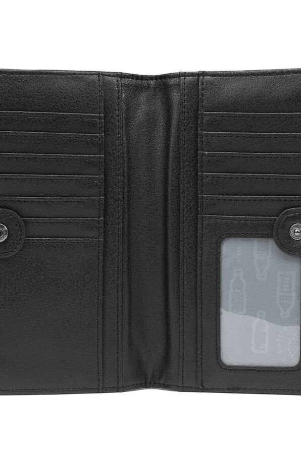 Vegan Compact Nuback Wallet , Black, original image number 2