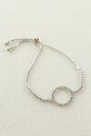 Circle Pendant Crystal Bracelet, Silver, original image number 0