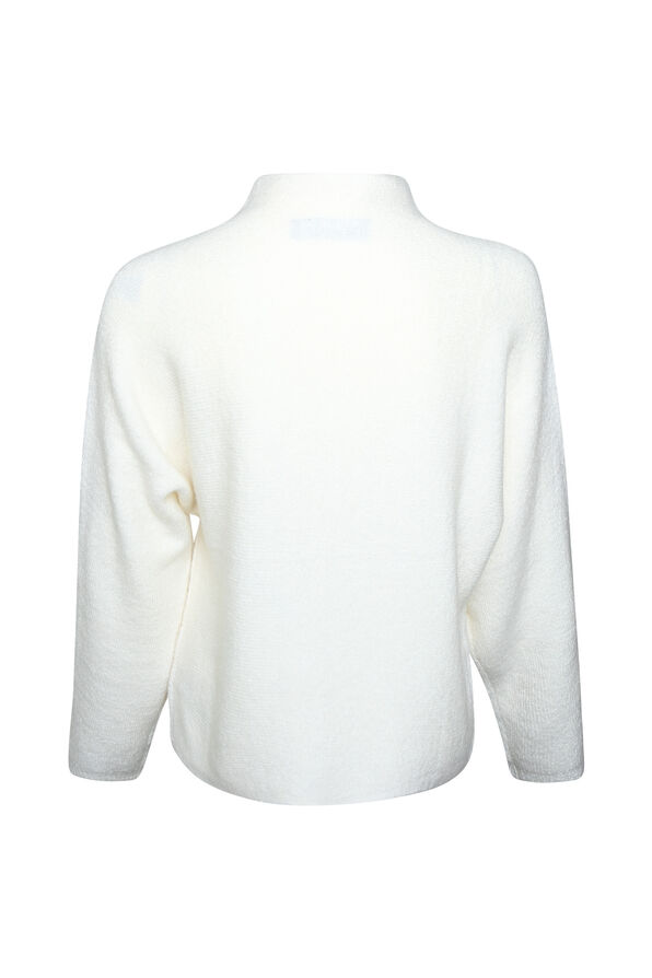 Chic Mock Neck Sweater, White, original image number 1