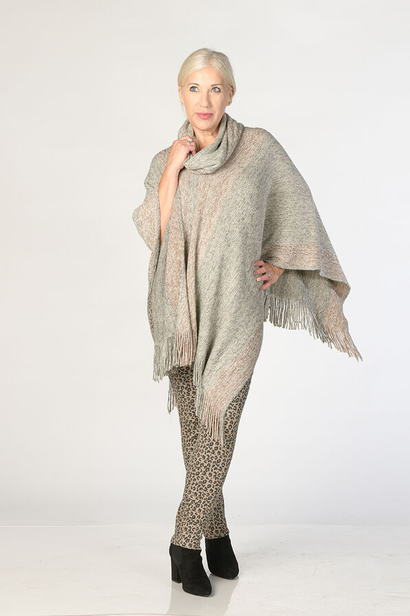 The Glam Shimmery Swing Cape, Grey, original image number 2
