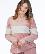BabyPink Velour Sweatshirt, Pink, original image number 0