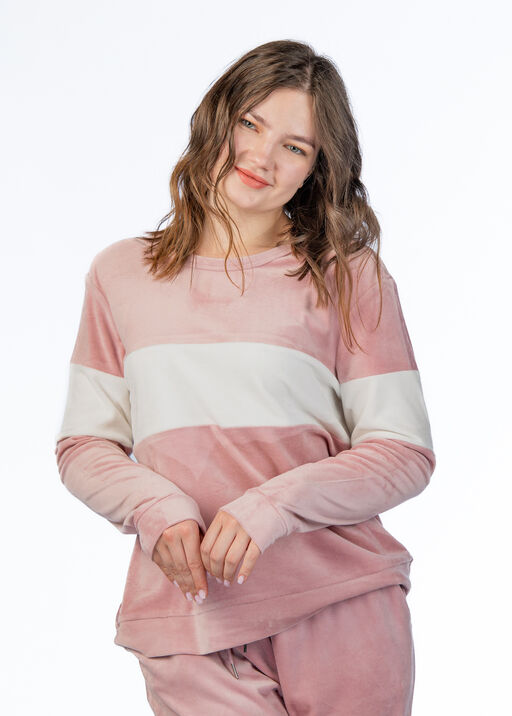 BabyPink Velour Sweatshirt, Pink, original