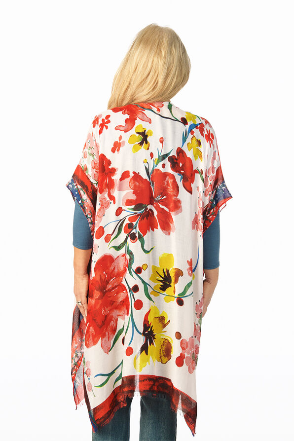 Summer Cotton Kimono, Red, original image number 1