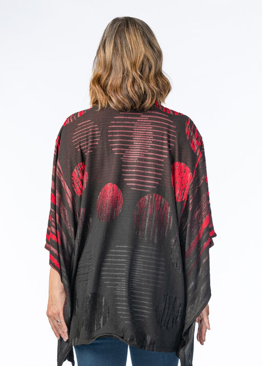 Red Rounds 3-In-1 Cowl Poncho Shirt, Red, original
